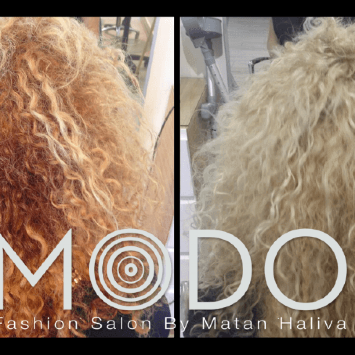 לפני ואחרי תוספות שיער לשיער מתולתל