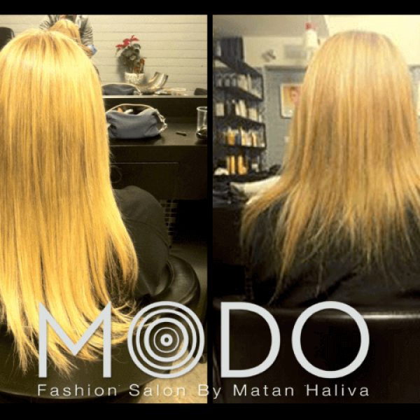 הארכת שיער לשיער בלונד לפני ואחרי